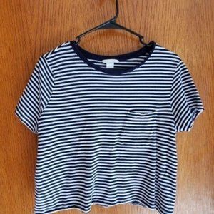 H&M Basic Striped Pocket Tee S